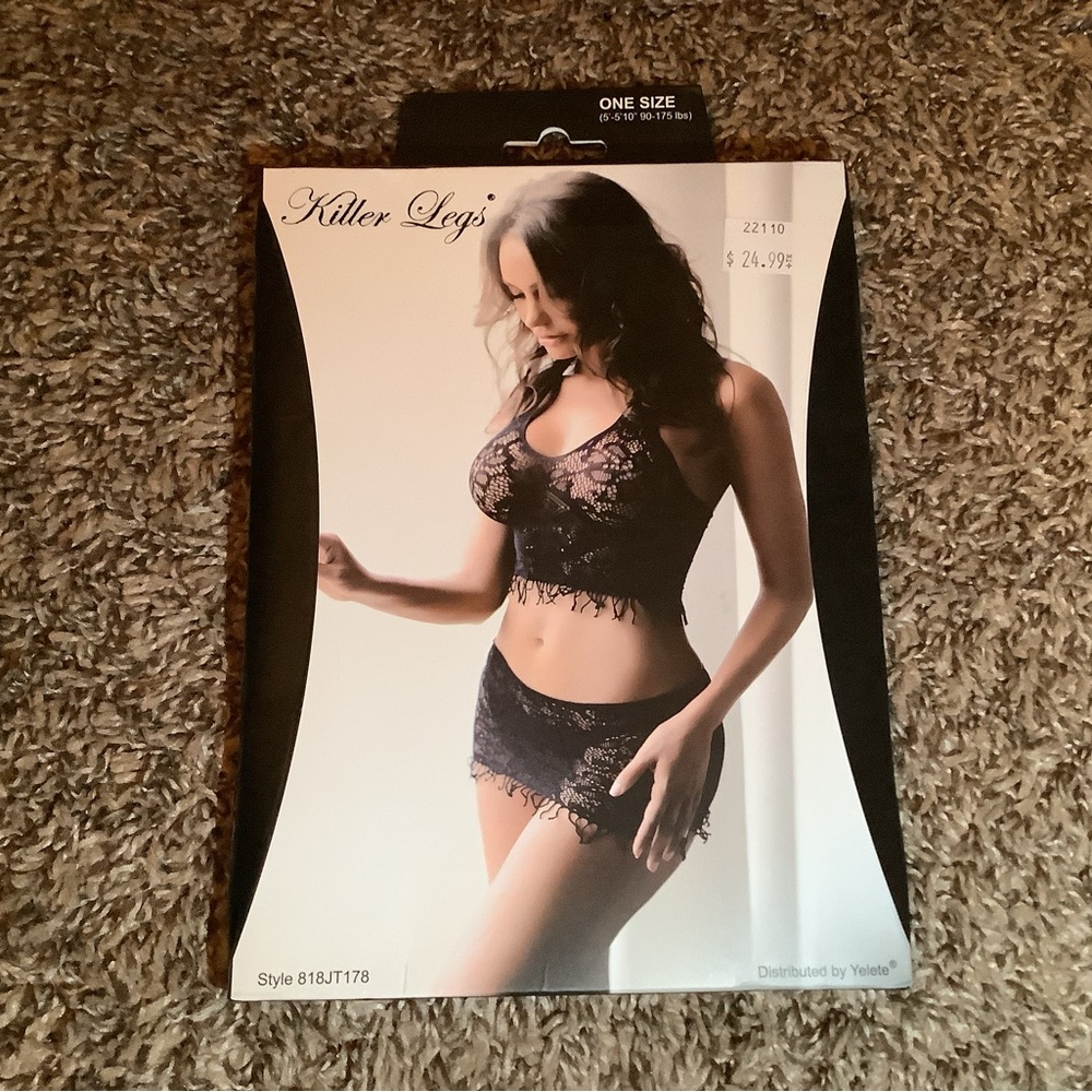 Killer Legs lingerie set, color black, One Size